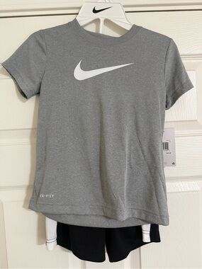 Nike Gray Short Sleeve Tee and Shorts Set
